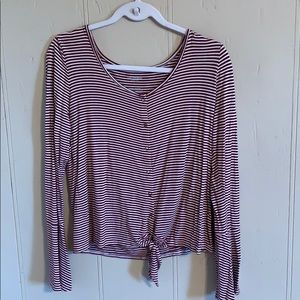 Striped Long-sleeve Button Shirt